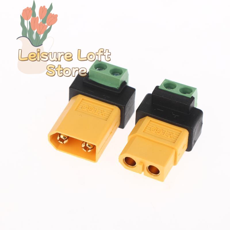 XT60 to 2-Pin Terminal Block Adapter, Solderless Quick Connect for Drone Chargers, Solar Panels & Power Supplies