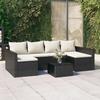VidaXL Garden Lounge Set 2 Pcs with Cushions Black Wicker 362343