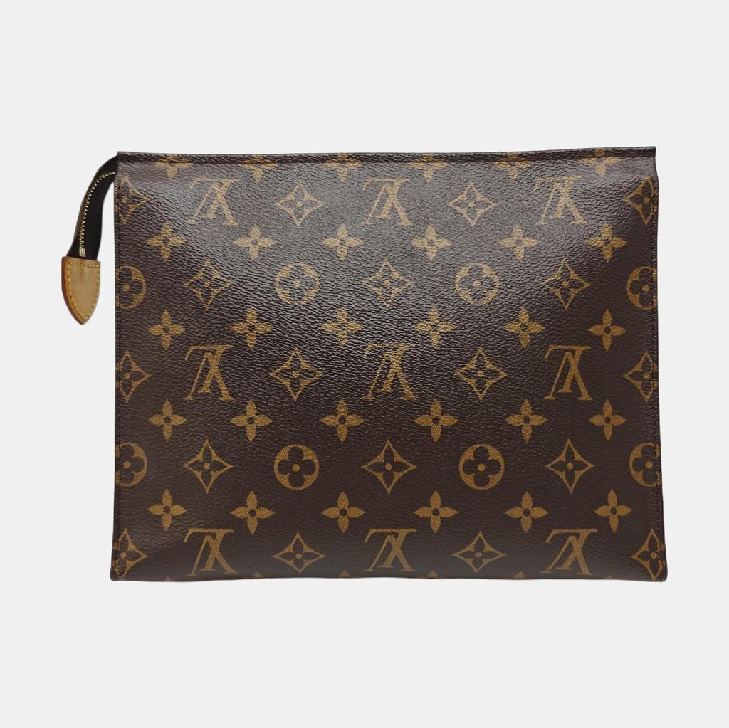 [Pre-Owned] Toiletry Pouch 26 Classic Monogram Canvas And Leather Wash Bag - Very Good #DKPETS