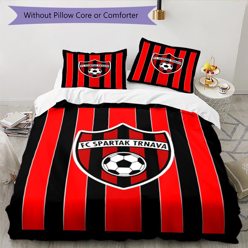Star Soccer Emblem Printed Pattern Duvet Cover Set – includes 1 duvet cover and 2 matching pillowcases Bedroom decor Christmas gifts