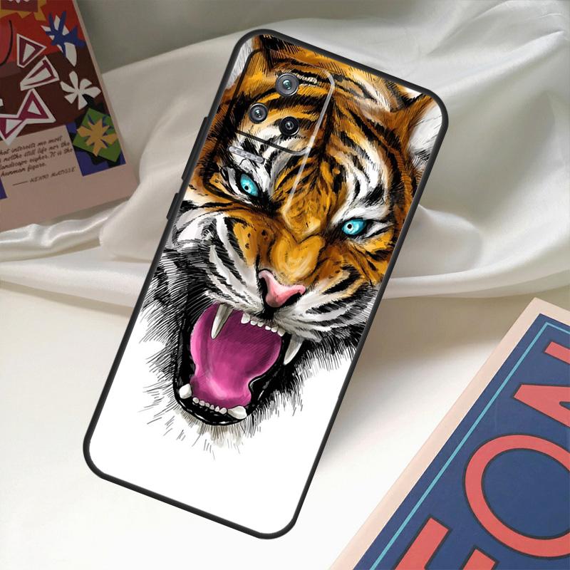 Ferocious Tiger Animal Case For POCO X6 Pro X3 X5 F3 F5 M5s M6 Pro Xiaomi 14 Ultra 11T 12T 13T Pro 12 13 Lite Cover
