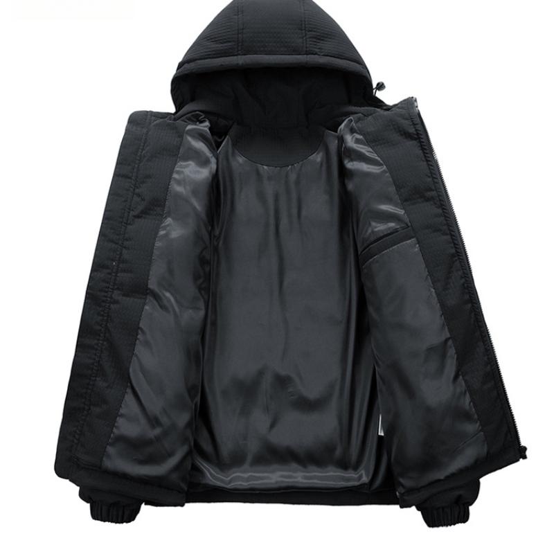 Мужская рабочая хлопковая куртка Зимняя утолщенная теплая куртка с капюшоном Мужская хлопковая стеганая куртка Американский стиль Большой размер Свободная Трендовая хлопковая одежда