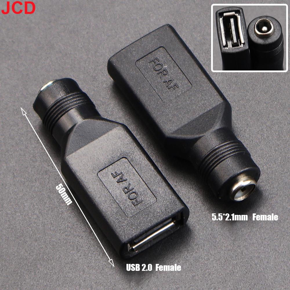 JCD 5 шт. 5.5*2.1 мм гнездо-розетка на USB 2.0 Type A штекер DC-разъем 5V адаптер питания для ноутбука