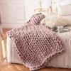 Knitted Handmade Warm Soft Large Coarse Woolen Blanket Pretty Gift For Winter Bed Sofa Girl All Season Sleeping Bag