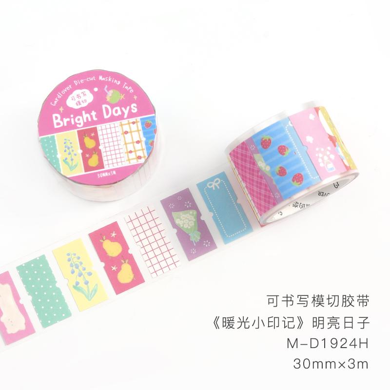 30mm X 3m Die-Cutting Tape Aesthetic Decorative Stickers Art Masking Tape for Journal Scrapbooking Handmade Label