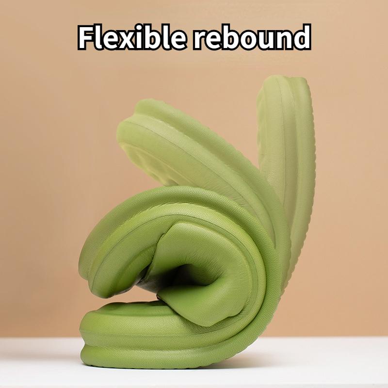 Бесшумные тапочки для дивана EVA, женские, на толстой подошве, мягкие, домашние тапочки, женские, нескользящие, сандалии, мужские, летняя, для дома, на платформе, для ванной, зеленые