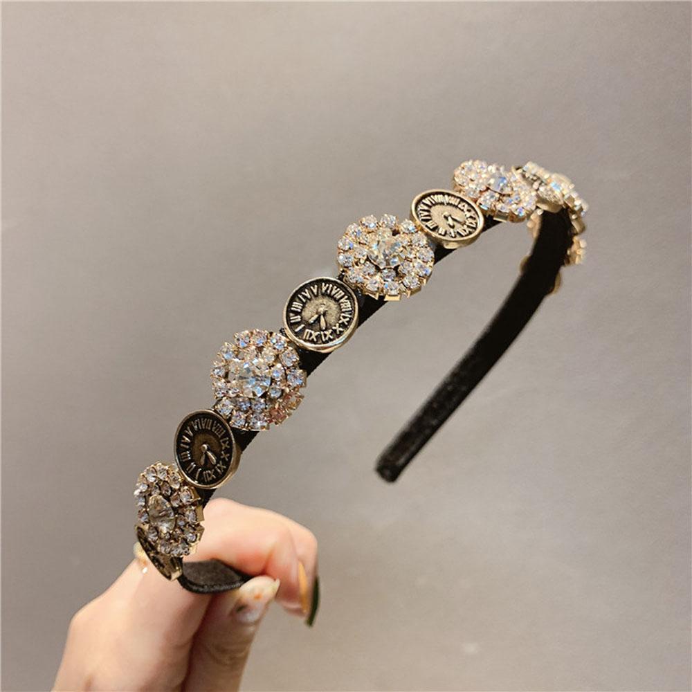 Rhinestone Women Retro French Hair Accessories Headdress Headwear Hair Hoop Headband Hair Band