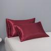 1 Pair Pillow Case Smooth Faux Silk Solid Color Zipper Closure Satin Prevents Frizz Breakage Bedroom Living Room Sofa Pillowcase Pillow Cover