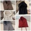 Solid Color Hooded Cap Woolen Pullover Cap Kawaii Neck Collar Beanies Cap  Girl
