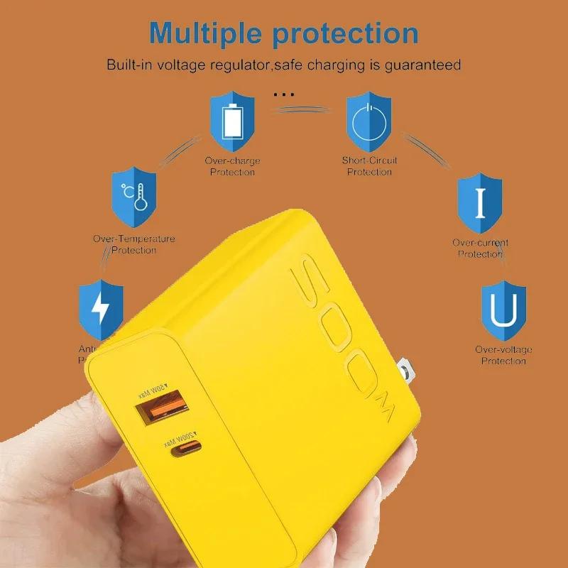 Адаптер для зарядки мобильного телефона USB Type-C 200 Вт с быстрой зарядкой, быстрая зарядка USB PD, вилка ЕС для iPhone 16 15 Samsung