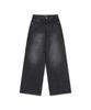 Chambros Women'S Semi-Wide Washed Denim Pants [Washed Black]