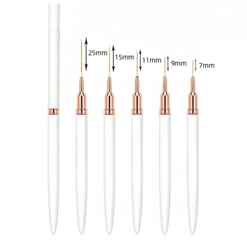 5pcs Nail Art Pen Set Brushes Set Elongated Lines Striping Drawing UV Gel Painting Nail Design Pen Professional Manicure Tool