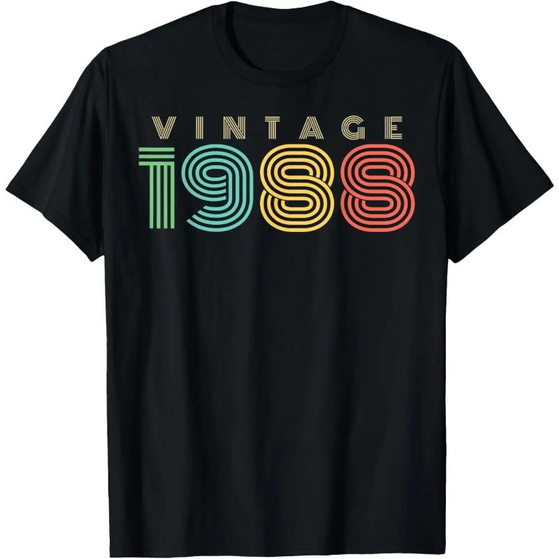 Vintage Limited Edition 37th Birthday Gifts 37 Year Old T-Shirt Mens Clothing Short Sleeve Custom T-Shirt Camiseta