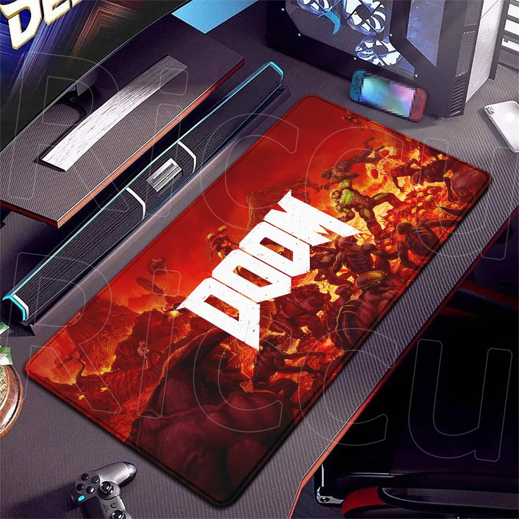 Аксессуары для ПК 400x900 мм Коврик для стола Популярные игры D-Doom Коврик для мыши Большой игровой коврик для мыши с заблокированным краем Компьютерная клавиатура Стол Коврик для стола