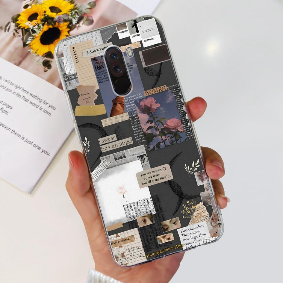 6,81" Чехол для Xiaomi Mi Pocophone F1 Силиконовая задняя крышка Модный ТПУ чехол для телефона Для Xiaomi Poco F1 Чехлы PocofoneF1 Мягкий бампер