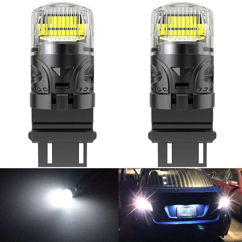 Katur 2x T25 3157 Car Led Bulb Stop Bulb Tail Light Super Bright 6000K White Powerful DRL Lamp Dual Light For Dodge Charger