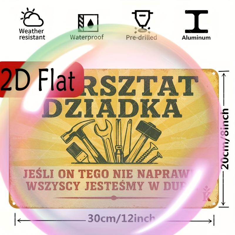 Polish Quote Vintage Tin Art xGrandpas Workshop Iron Wall Decor for Garage WorkshopFathers DayGrandpa Birthday Gift