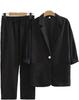 2024 European & American Women's Autumn Cotton-Linen Commuter Suit: Loose Jacket & Pants Set