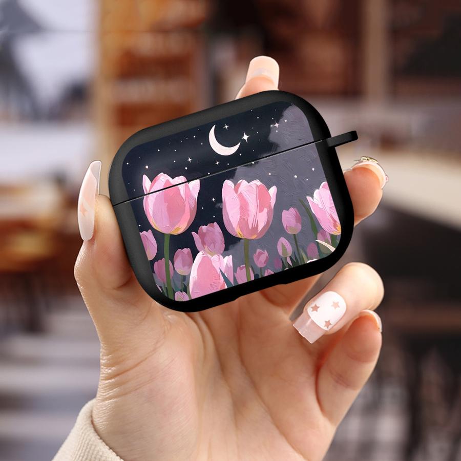 Earphone Cases Cover Case For Airpods 3 4 Pro3 1 2 Pro2 Pro Night Tulips