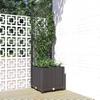 VidaXL Planter with Trellis Black 40x40x136 Cm PP