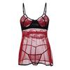 Sexy Wireless  Rimless Pajamas Lace Nightdress Silk Underwear Women Sleepwear