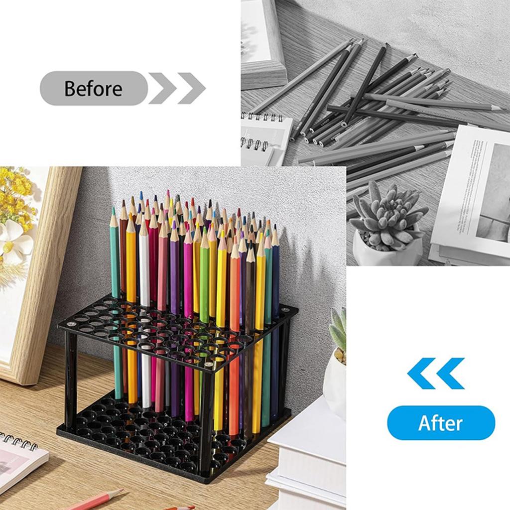Multifunctional Desktop Organizers 96 Slot Acrylic Holder Art Supply Organizers For Art Supplies Makeup Tools Display