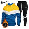 White 2025 Autumn Winter Hooded Pullover Sweatshirt Pants Set Men's Sportswear Sports 2-piece Set Men's Jogging Sweatshirt Set