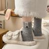Button Label Mid-Tube Socks Middle Tube Snow Boot Socks Fashion Knitted Socks