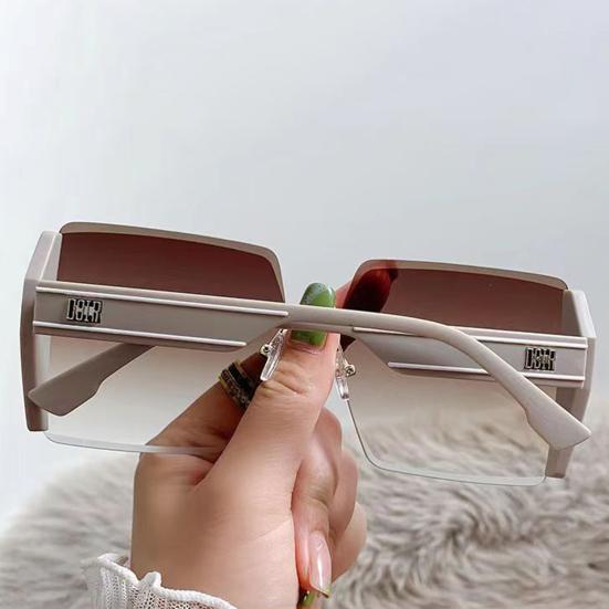 Женские солнцезащитные очки в прямоугольной оправе, стильный стиль, без оправы, гладкие, с защитой от ультрафиолета, солнцезащитные очки для отдыха на пляже, очки для активного отдыха