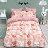 3PCS Cartoon Grid Rabbit Theme Series Bedding Set Full Size Kids,Rabbit Comforter Cover for Boys Girls Bedroom Decor