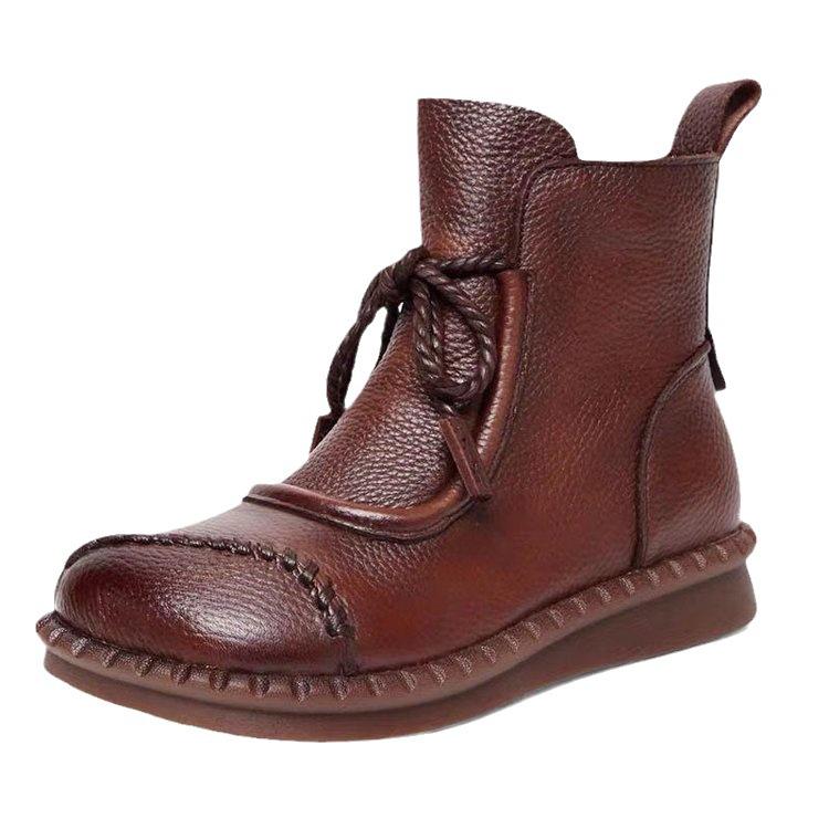 Женские зимние ботильоны на низком каблуке, удобный круглый носок, мягкая резиновая подошва, идеально подходит для мам и повседневной носки