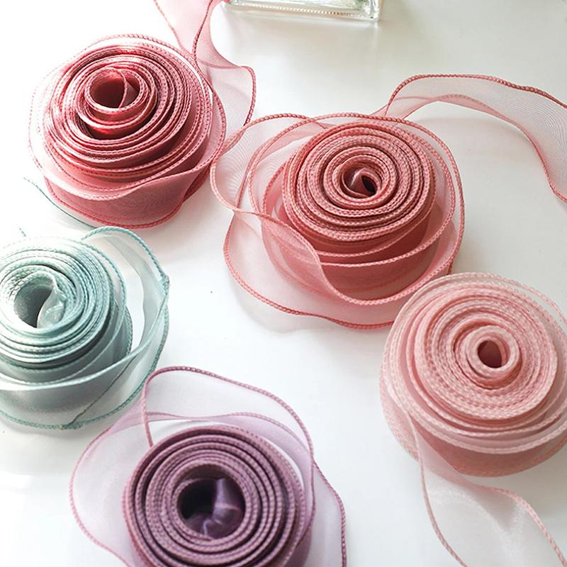 10M Ленточная лента из пряжи «Рыбий хвост» Волна Шелковые ленты Декорация для DIY Бант Украшение для волос Букет Материал для упаковки подарков