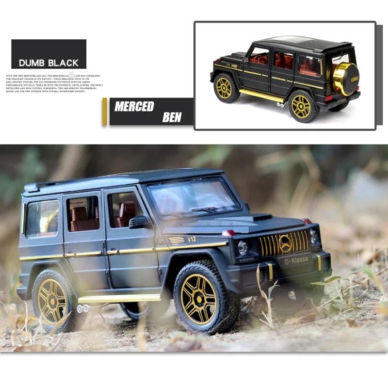 1/24 Benz G63 SUV литая модель автомобиля из литого металла и игрушечная модель внедорожника для моделирования звука и света коллекционная игрушка в подарок