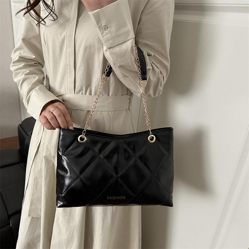 Light Luxury Women's Diamond-covered Rubber Shoulder Bag Crossbody Commuter Bag Chain Tote Bag For Women
