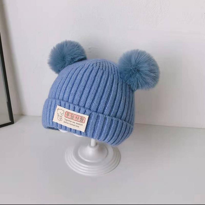 Children's Knitted Wool Hat Cartoon Cute Winter Boys and Girls Winter Baby Hat Warm Ear Protection