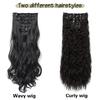LISI HAIR Синтетические длинные волнистые вьющиеся волосы на клипсах для наращивания волос, мягкие толстые двойные утки, термостойкие волокна, волосы для женщин, повседневная одежда