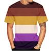 T-shirt 3D Printed Rainbow Gradient Love Pattern Summer Men Women Children Fashion Casual Oversized Crew Neck T-shirt Family Top