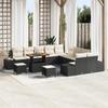 VidaXL 13-piece Garden Sofa Set Black Poly Rattan, Garden Set, Modular Rattan Furniture, Adjustable Feet, 3362845