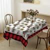 Plaid Christmas tree table cloth Table cloth Snowflake bird Christmas tree Christmas party Table cloth End table tablecloth