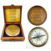 Антикварный латунный компас коричневого цвета 3 дюйма, морской компас Stanley London 1885 года, подарочный предмет. (Коричневый антикварный компас в деревянной коробке)