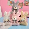 11Cm Cute Plush Sitting Bow Rabbit Plush Animal Buuny Toy Pet Fashion Baby Girl Child Gift Animal Doll Keychain