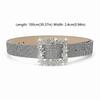Vintage Bling Bling Sparkling Rhinestone Belt Glitter Luxury Brand Design PU Leather Belt Versatile Trendy Waistband Women