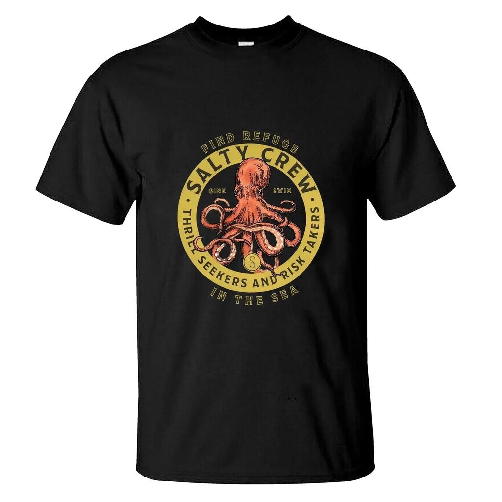 Удивительная футболка Мужская Стильная Хлопковая футболка Повседневная оверсайз Базовая Salty Crew Классическая футболка Мужская Черная футболка С графикой s