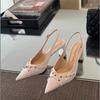 Fashion Naked Women Heeled Sandals Pointed Toe High Heels  Slippers Summer 2025 Trend Shallow Pumps Elegant Design Sandalias Mujer