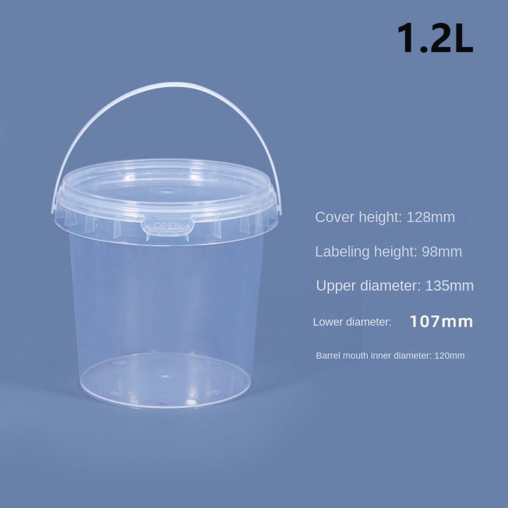 Food Buckets Plastic Bucket Container Clear Sealing Packaging Case Useful Storage Pail