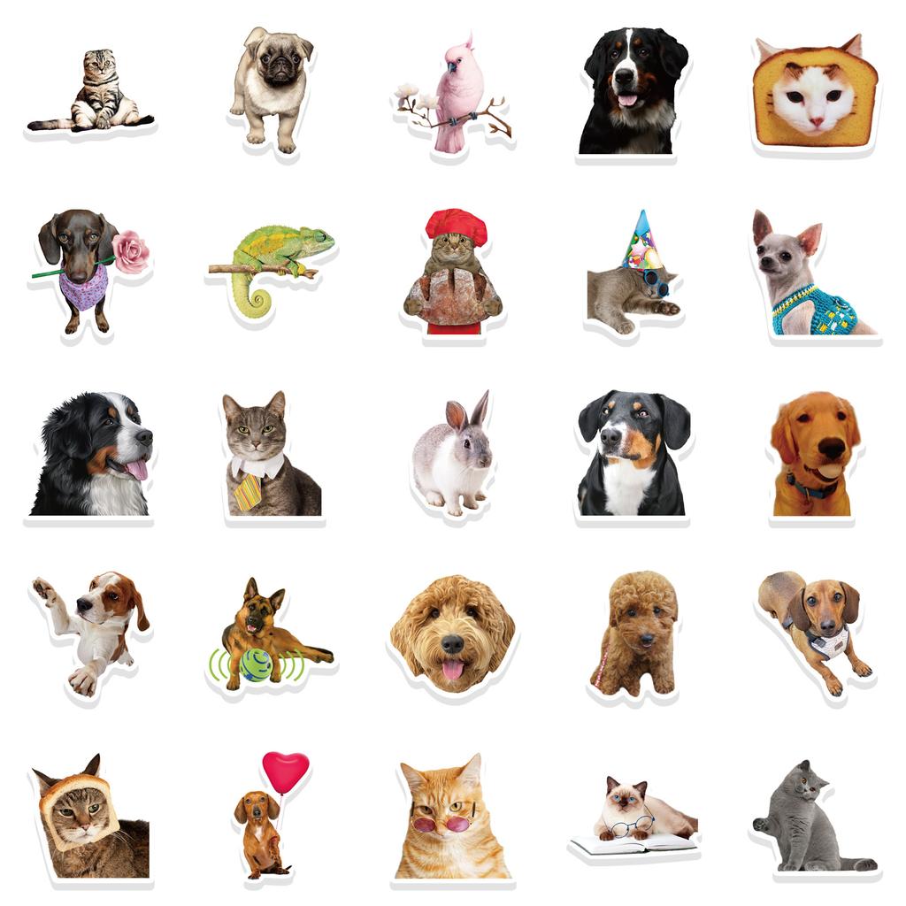 52 Милые Смешные Наклейки Граффити Животных Сделай Сам Декоративный Набор Наклеек для Чемодана Ноутбука Водонепроницаемые Наклейки