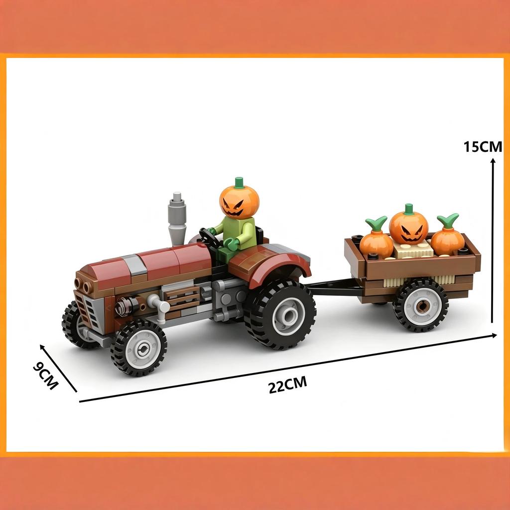 Halloween Building Block Set – Haunted Pumpkin Car: a creative ST toy suitable for boys and girls, the perfect party gift. Number of pieces: 136PCS