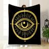 Illuminated Eye Symbol in Gold Patterned blanket, flannel, suitable for all seasons, home decor, warm and cozy