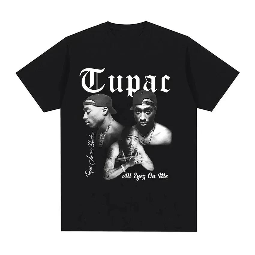 Rapper Tupac 2Pac Graphic T-Shirt Casual Short Sleeve T-Shirt Hip Hop Street Wear High Quality Fashionable Cotton T Shirt