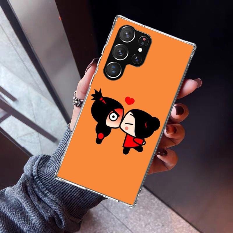 Милый Мультяшный Чехол для Телефона Pucca Garu Для Samsung Galaxy S23 S24 S25 Edge S26 Ultra S22 + S21 Plus S20 FE Чехол Силиконовый Печать Шел